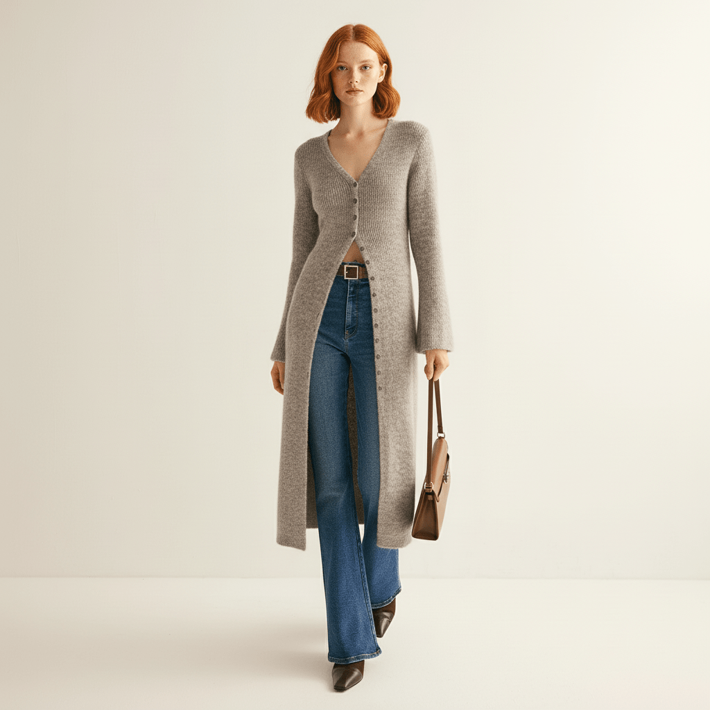Longline-Cardigan Mit Knopfleiste - Lisann