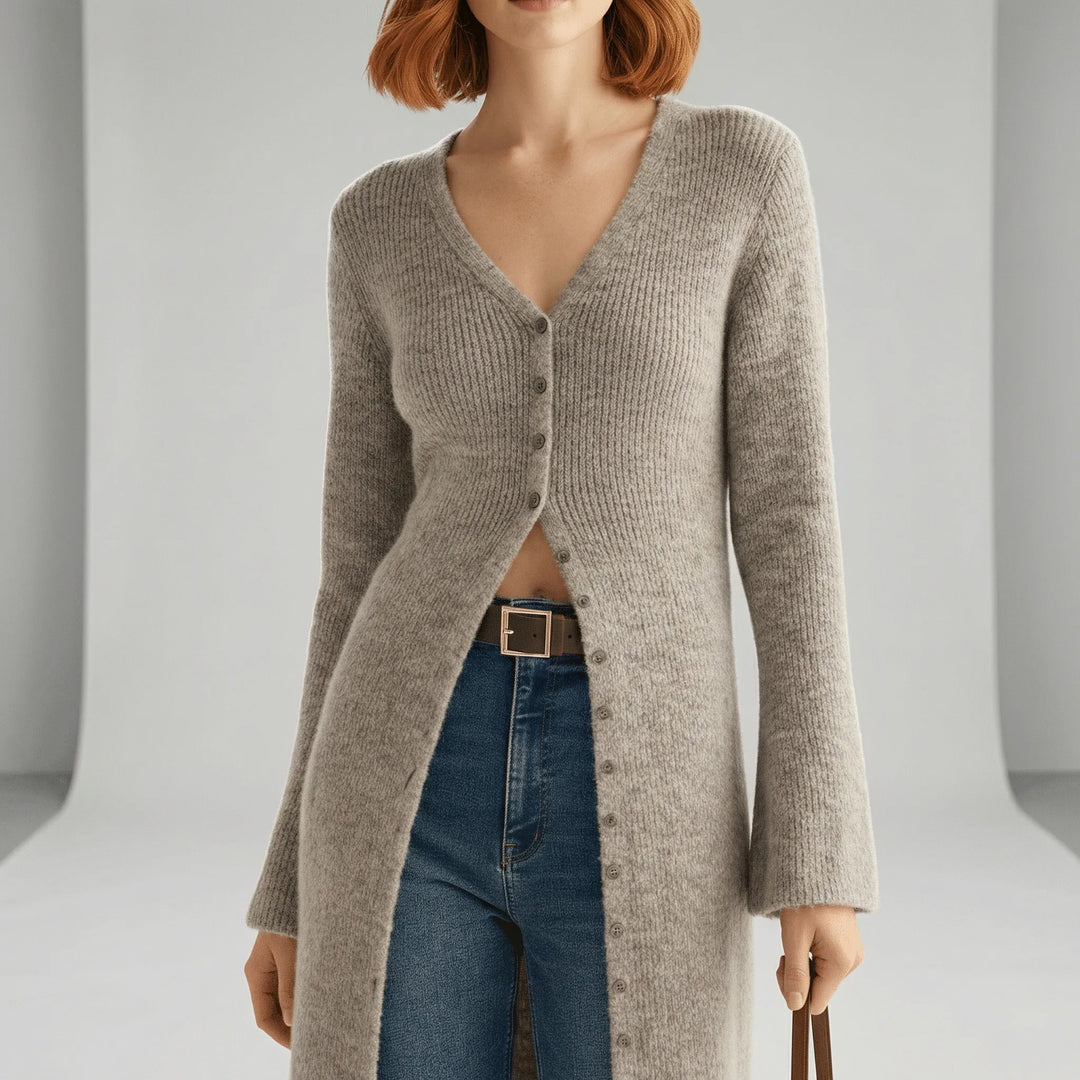Longline-Cardigan Mit Knopfleiste - Lisann