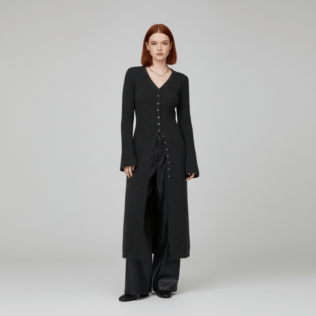 Longline-Cardigan Mit Knopfleiste - Lisann
