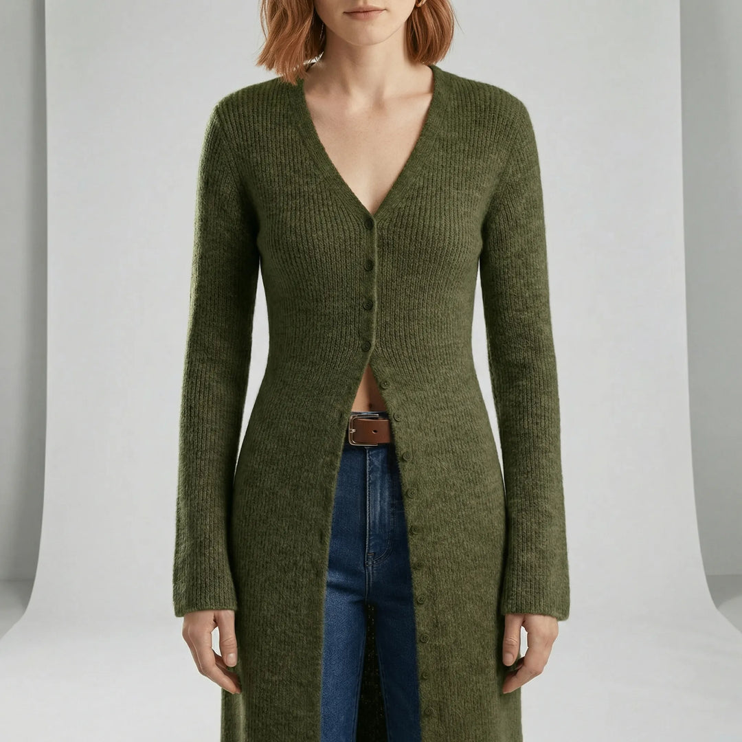 Longline-Cardigan Mit Knopfleiste - Lisann