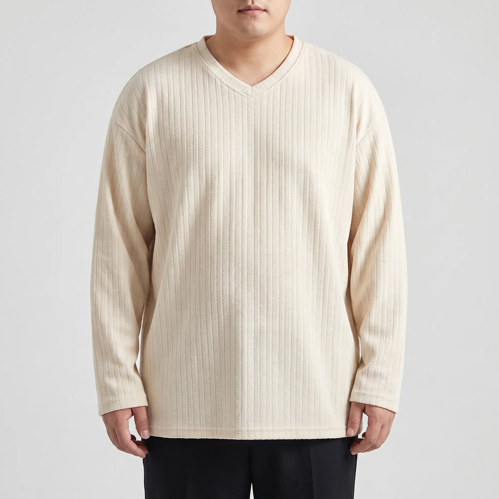 Loose Fit Long Sleeve V-Neck Tee - Steve