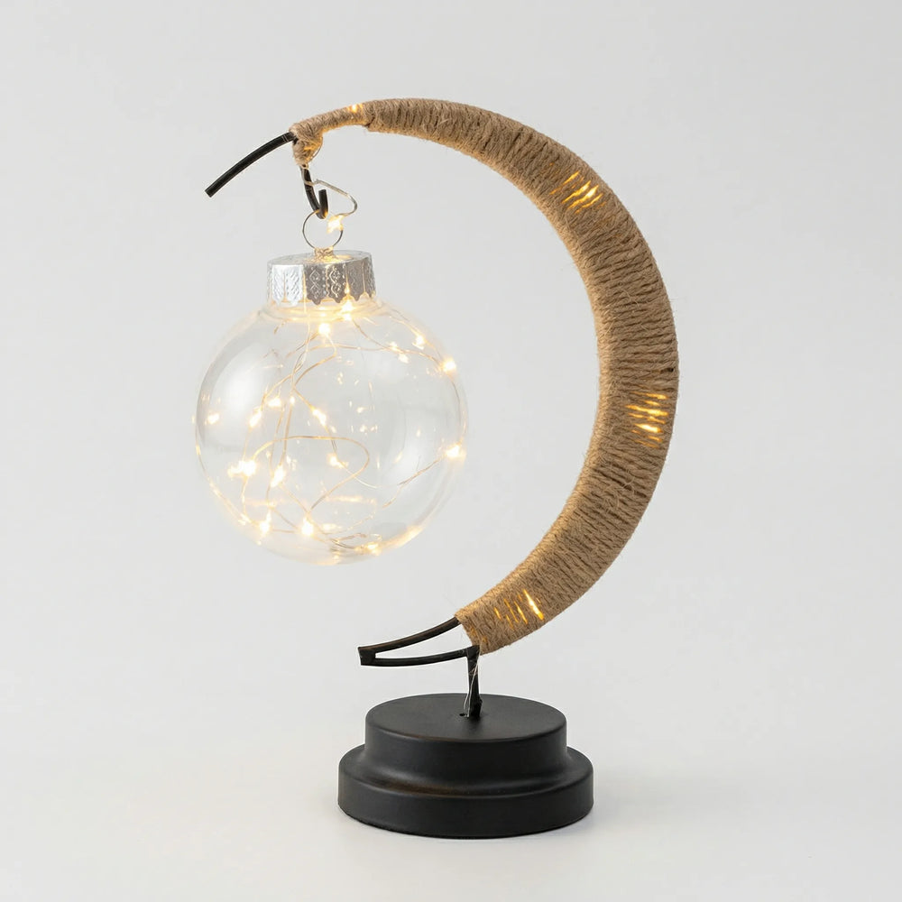 Maanvormige Decoratielamp Met Glazen Bol - Lunarveil