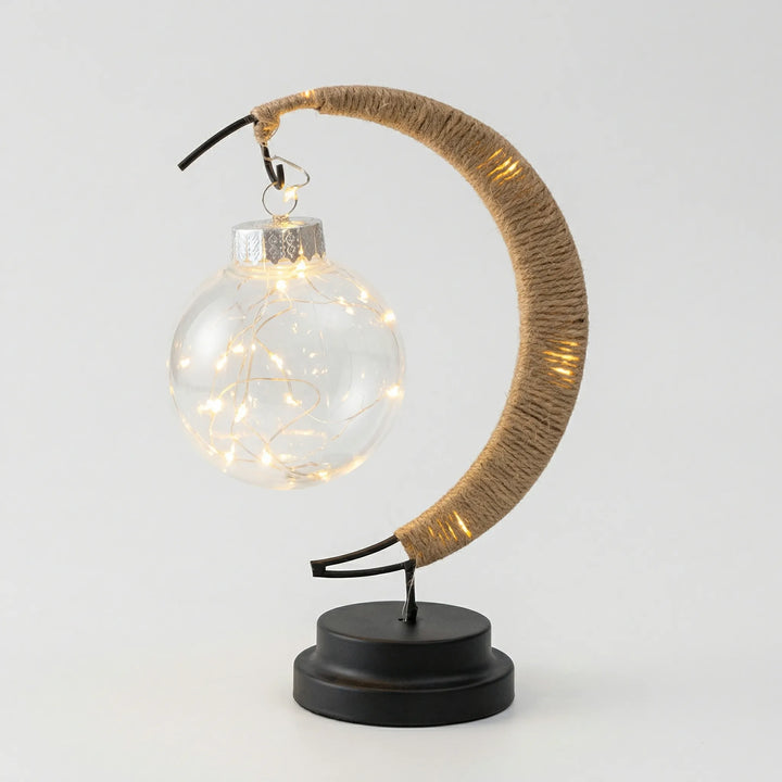 Maanvormige Decoratielamp Met Glazen Bol - Lunarveil