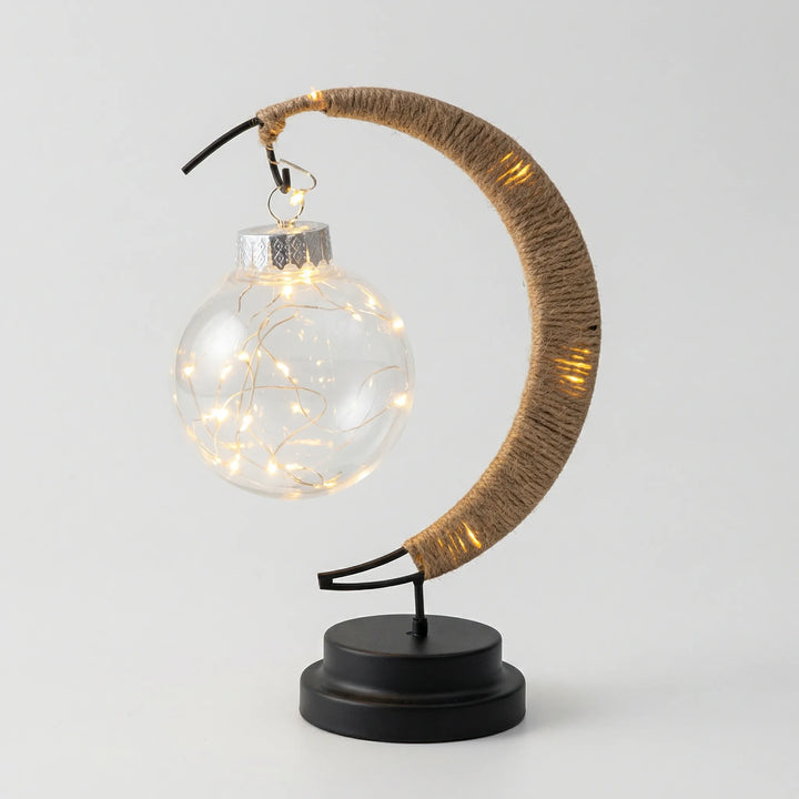 Maanvormige Decoratielamp Met Glazen Bol - Lunarveil