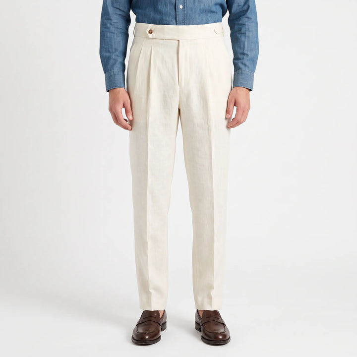 Mens High Waisted Suit Trousers -  Francis