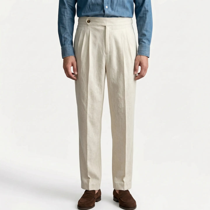 Mens High Waisted Suit Trousers -  Francis