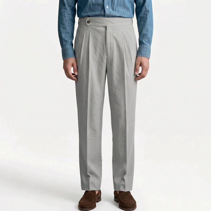 Mens High Waisted Suit Trousers -  Francis