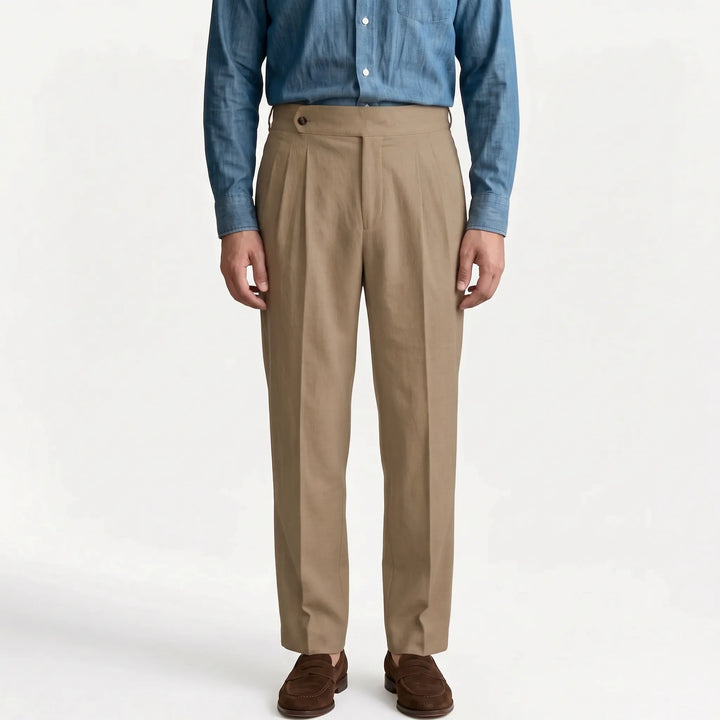 Mens High Waisted Suit Trousers -  Francis