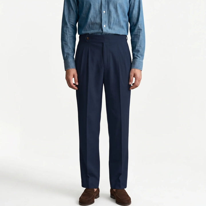 Mens High Waisted Suit Trousers -  Francis