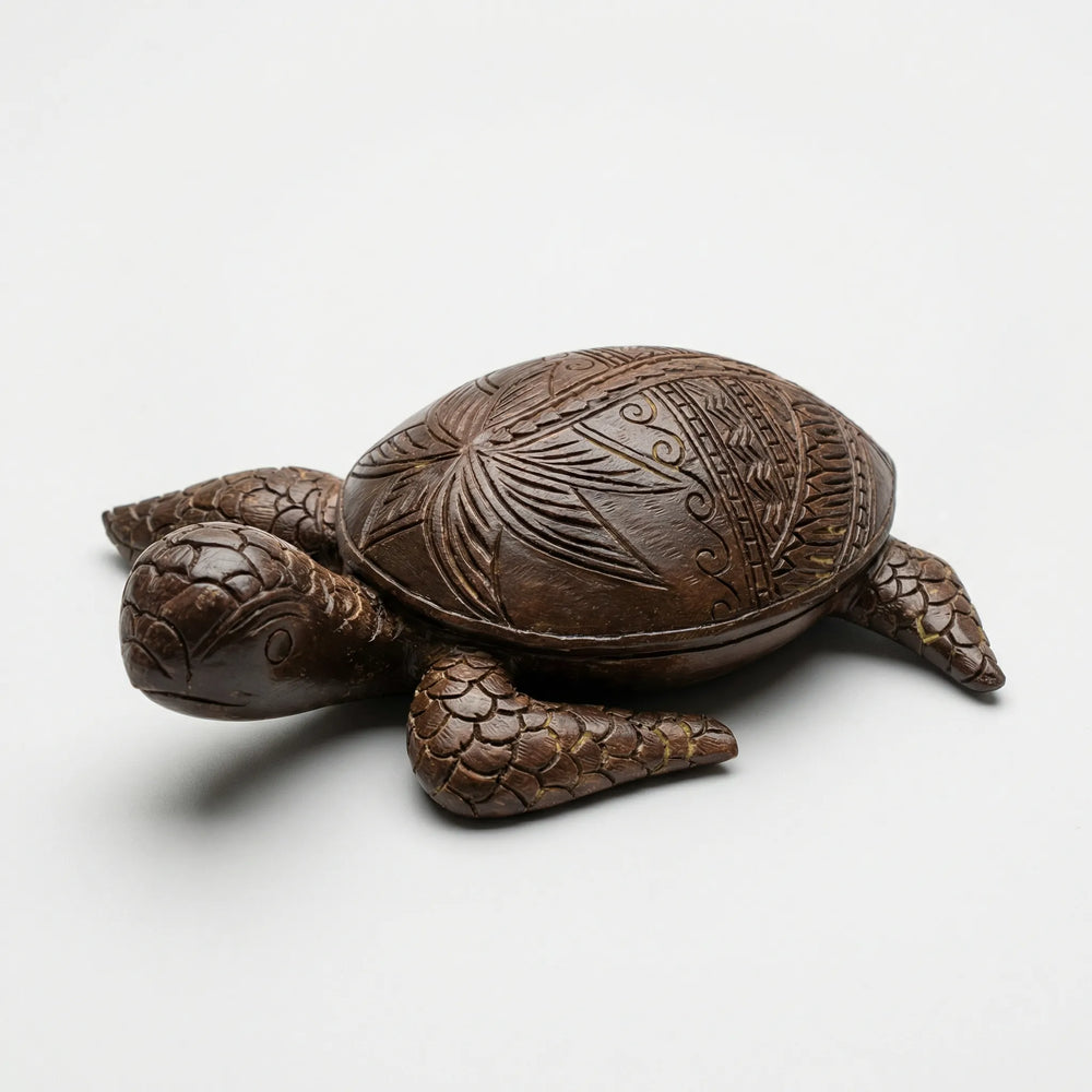 Met De Hand Gesneden Hawaiiaanse Schildpadfiguur - Shelanu