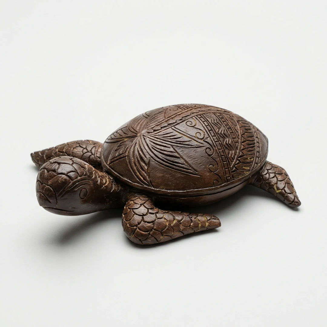 Met De Hand Gesneden Hawaiiaanse Schildpadfiguur - Shelanu