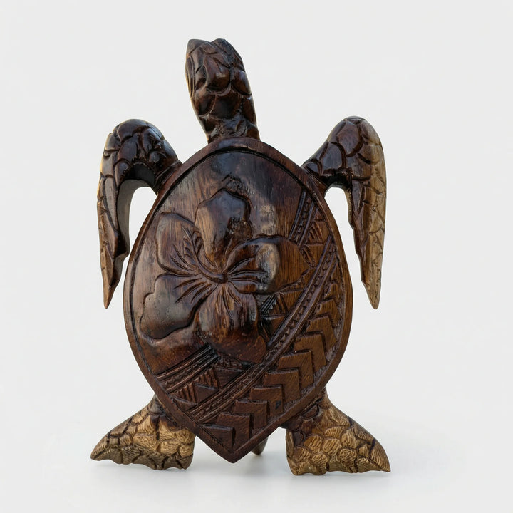 Met De Hand Gesneden Hawaiiaanse Schildpadfiguur - Shelanu