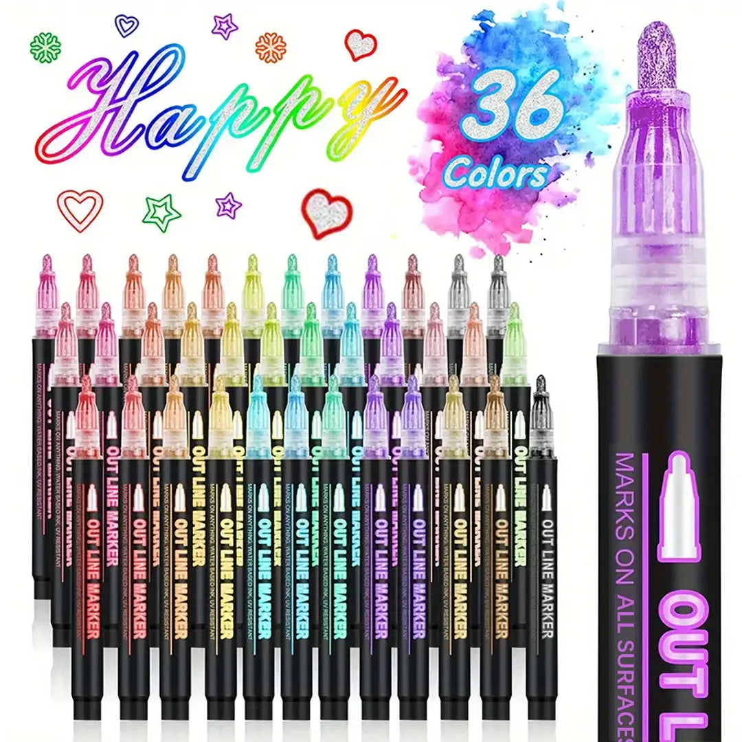 Metallic Outline Art Pens - Chromara