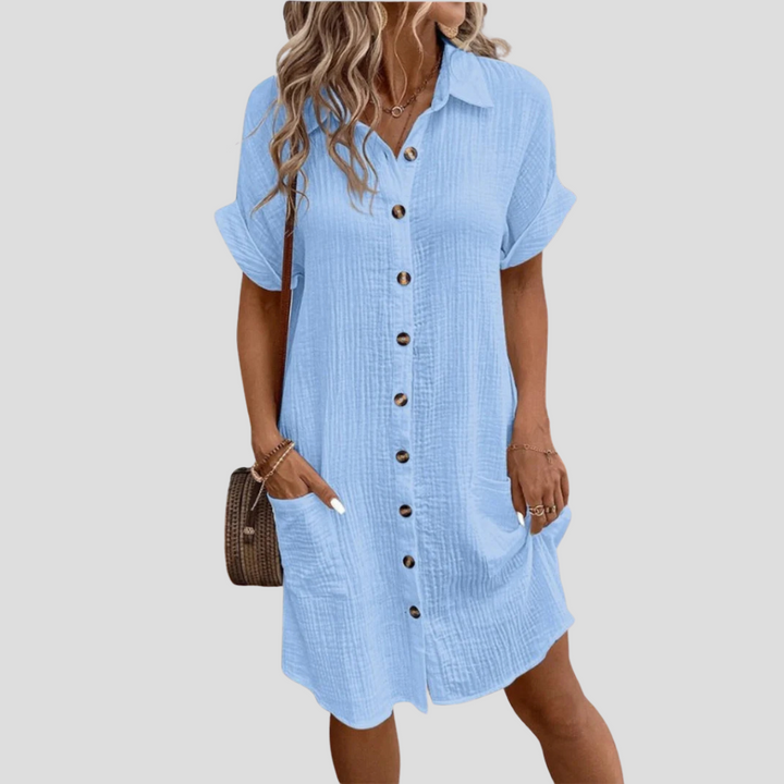 Midi-Kleid Mit Durchgehender Knopfleiste - Flora