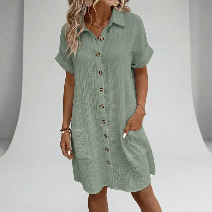 Midi-Kleid Mit Durchgehender Knopfleiste - Flora