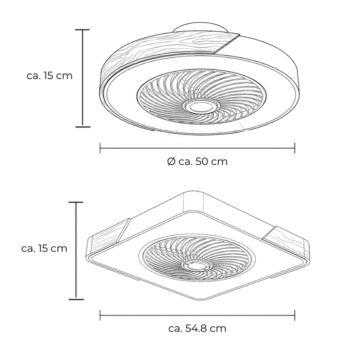 Minimalist Flush Mount Ceiling Fan - Zyphen