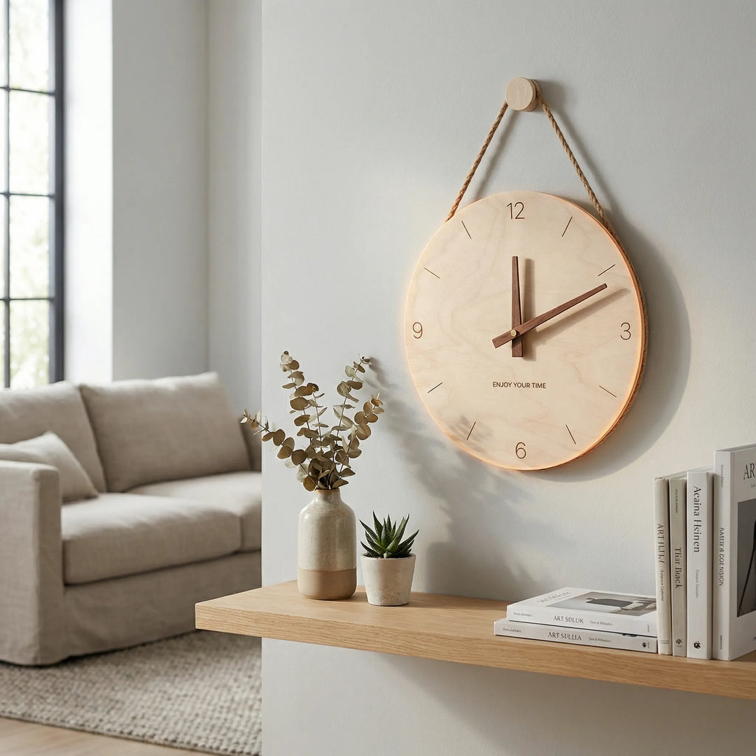 Minimalist Round Wall Clock - TimberaClock