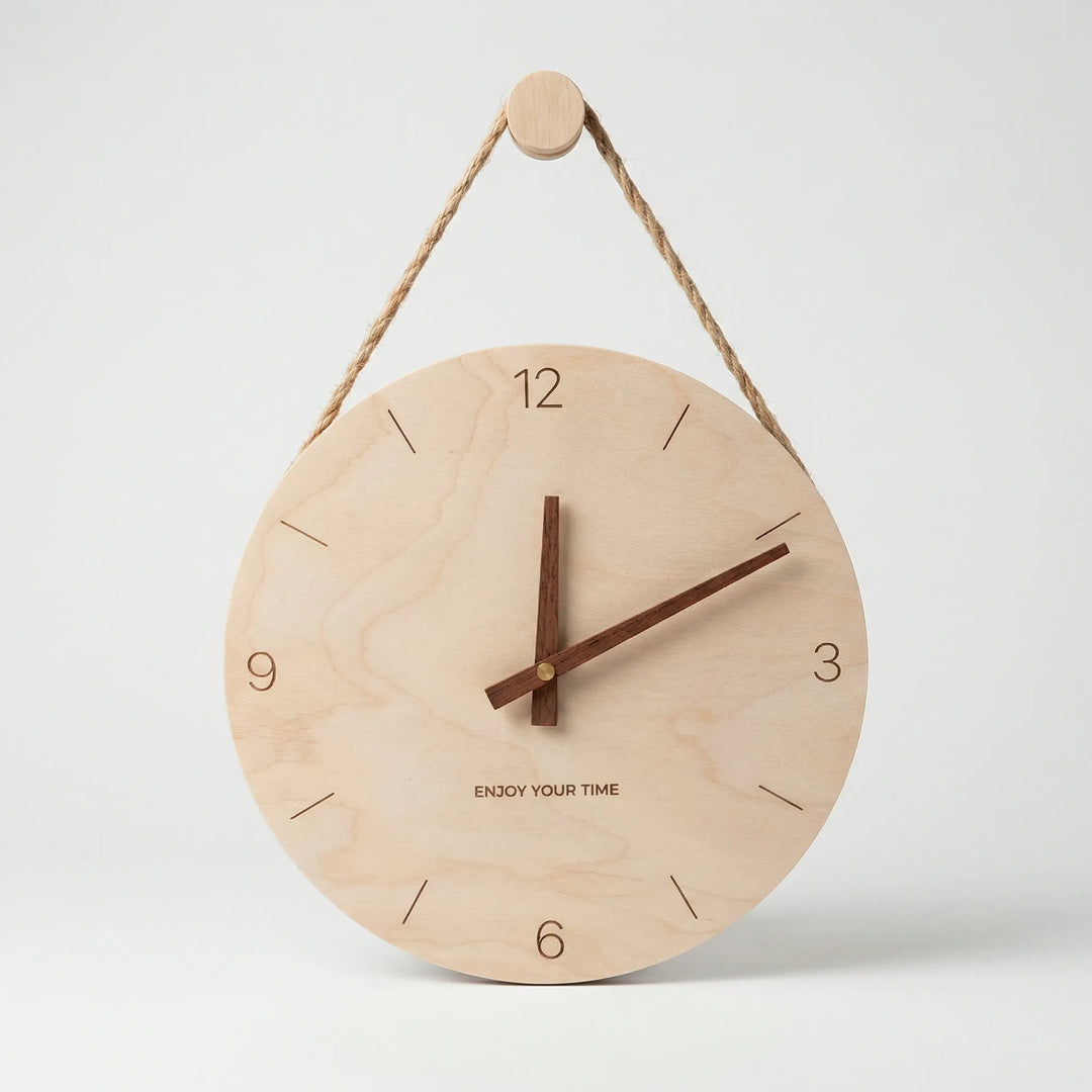 Minimalist Round Wall Clock - TimberaClock