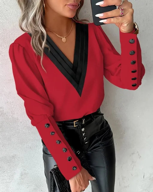 Ladies' Blouse with V-Neck – Isolde