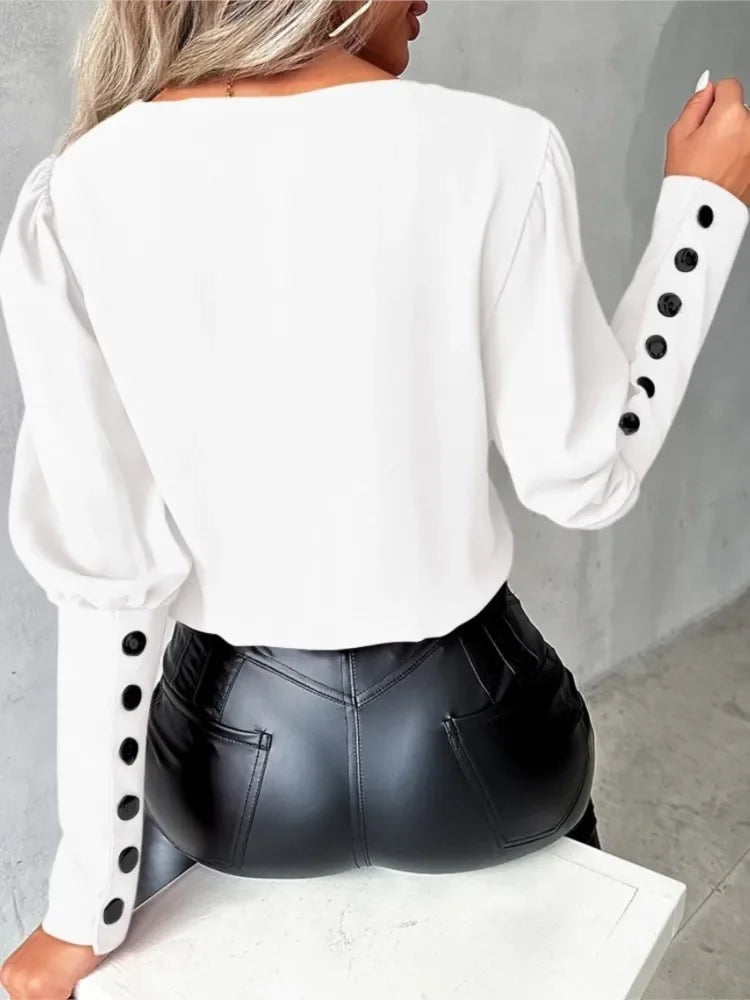 Ladies' Blouse with V-Neck – Isolde