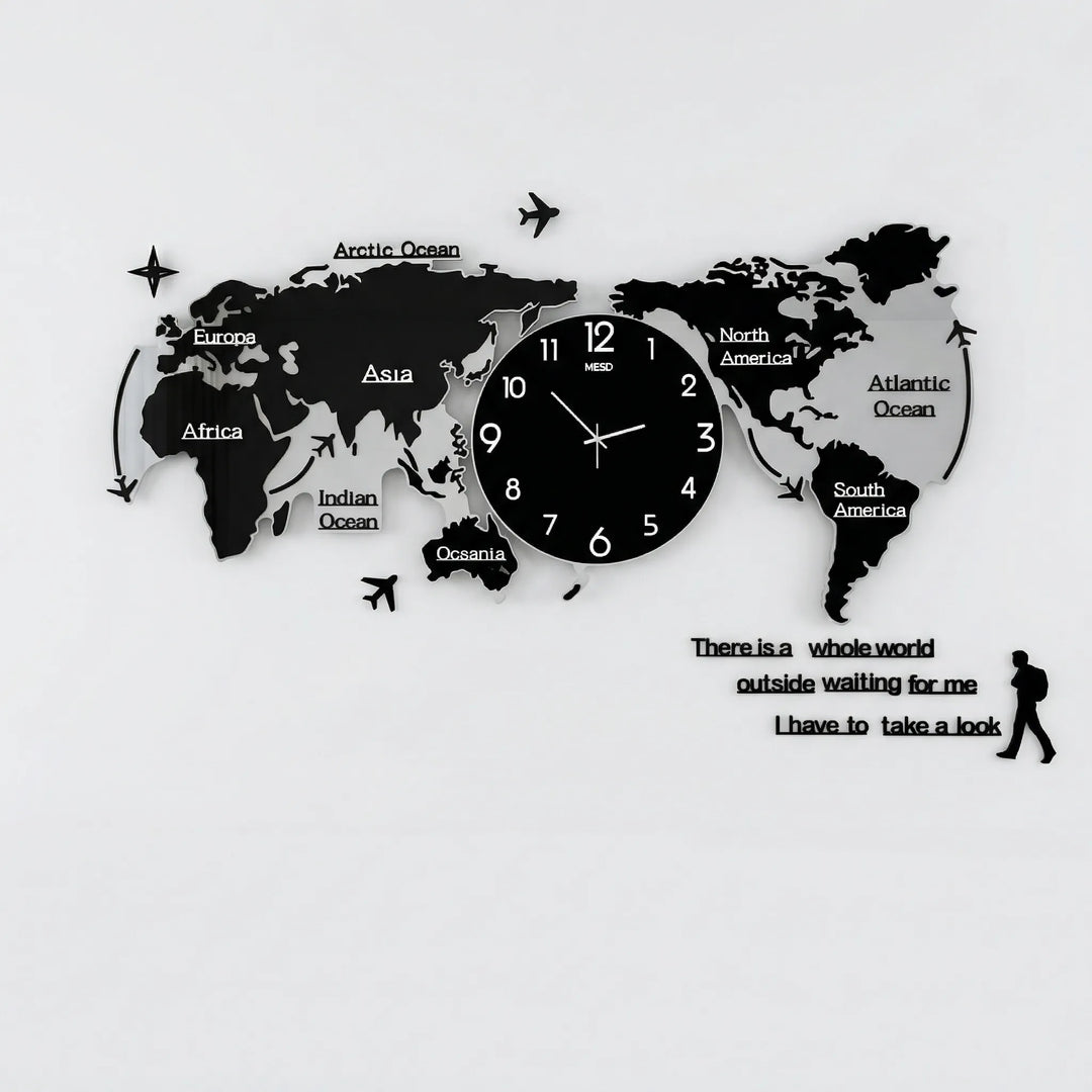 Modern 3D Wall Clock Decor - WorldoraClock