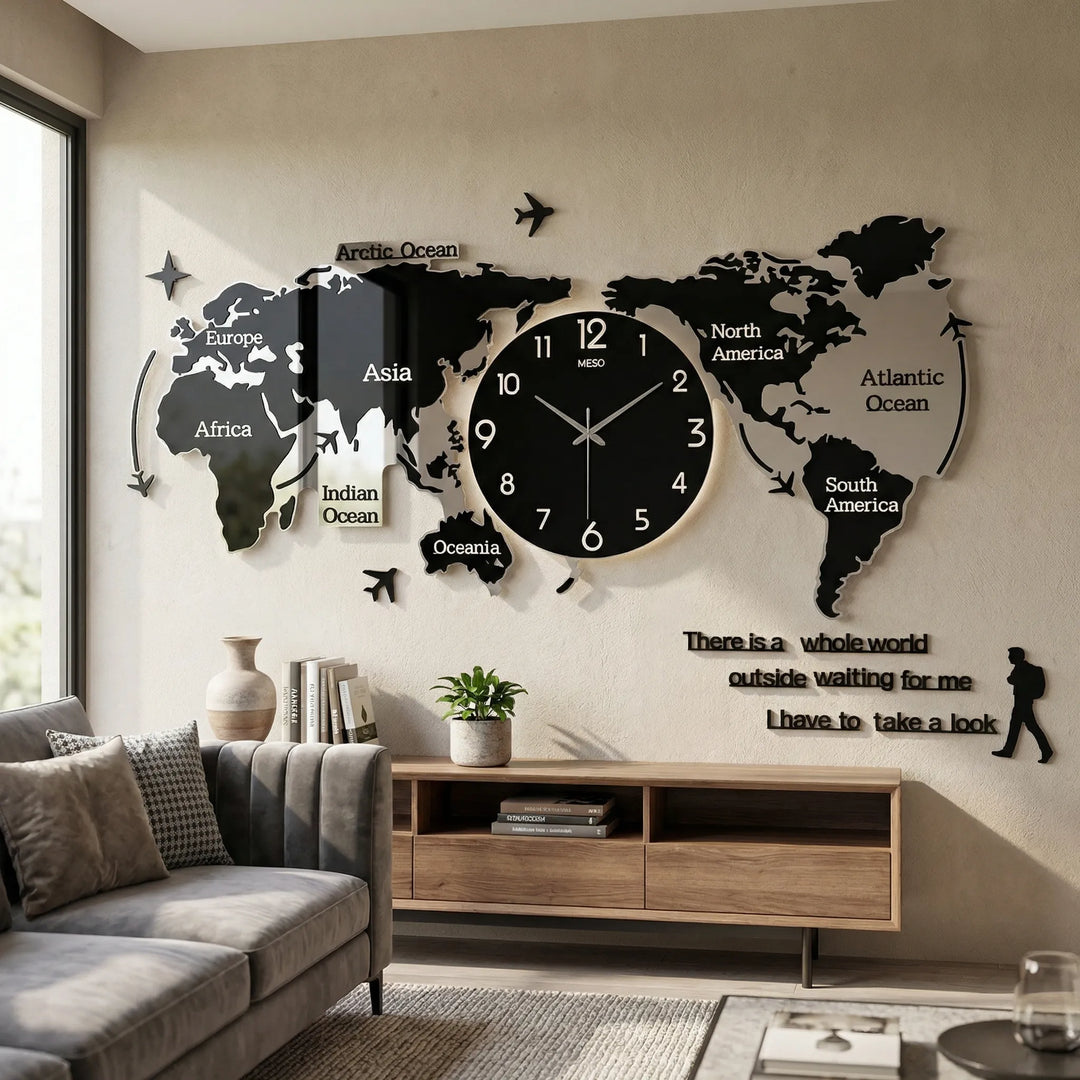 Modern 3D Wall Clock Decor - WorldoraClock