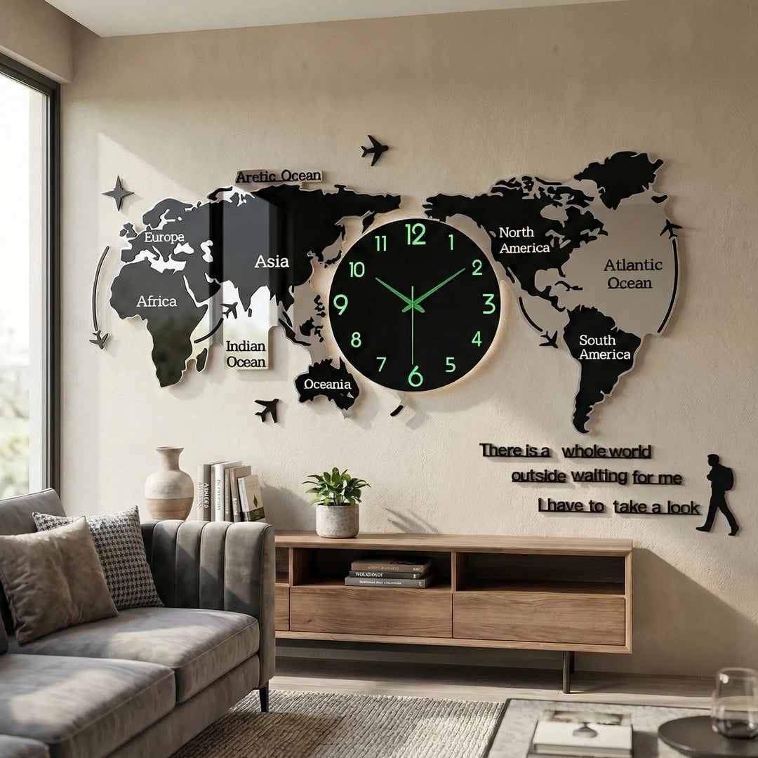 Modern 3D Wall Clock Decor - WorldoraClock