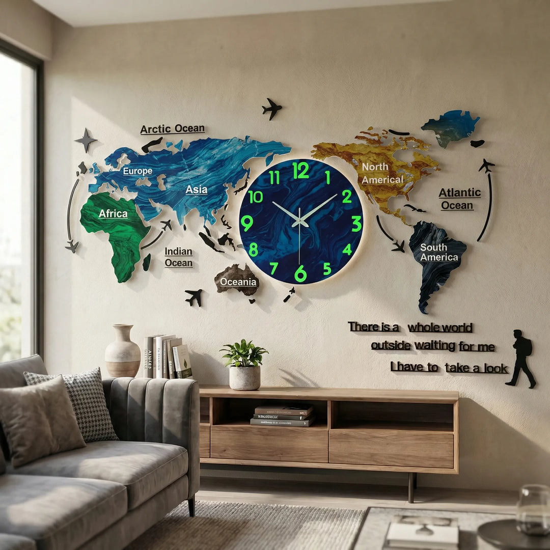 Modern 3D Wall Clock Decor - WorldoraClock