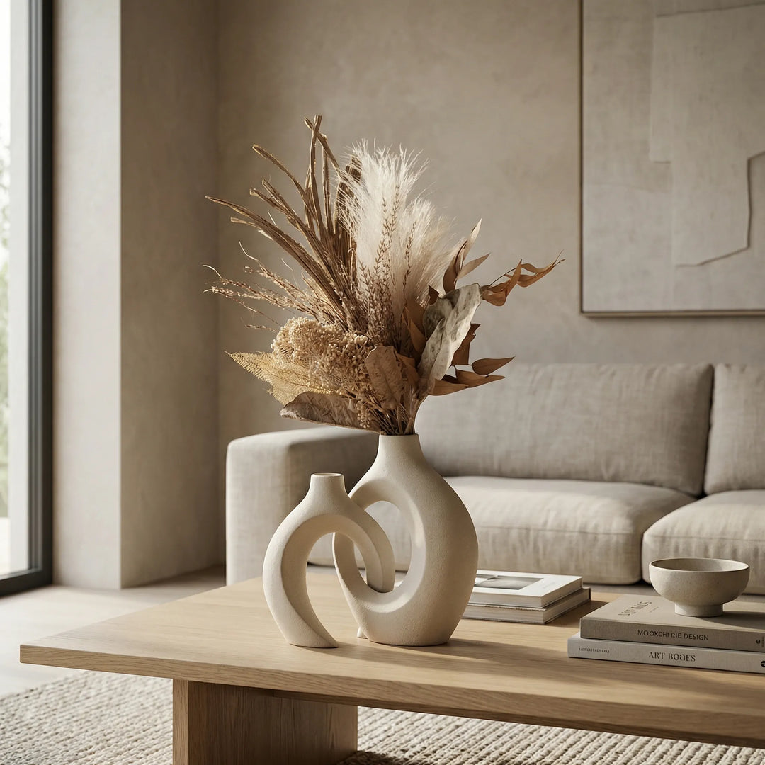 Modern Scandinavisch Vazenset Met Holle Vorm - Florveno