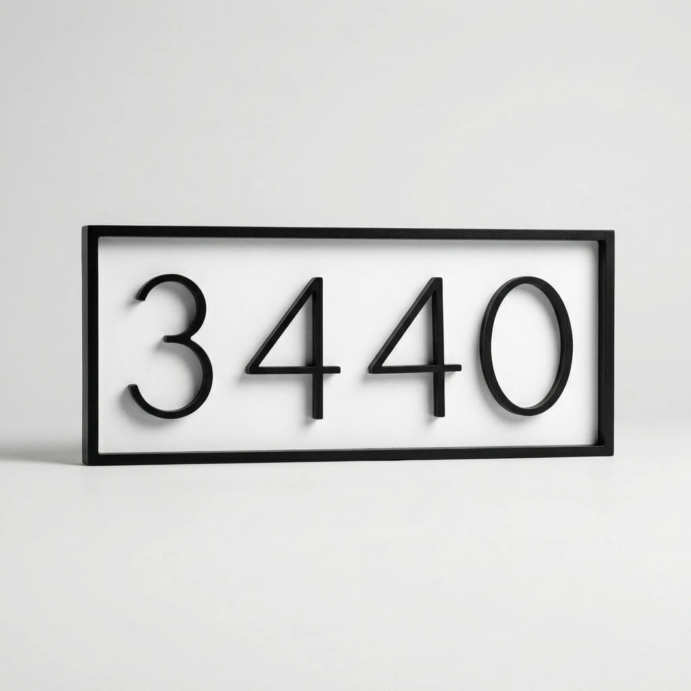 Modern Zwart Huisnummerbord - Zifrova