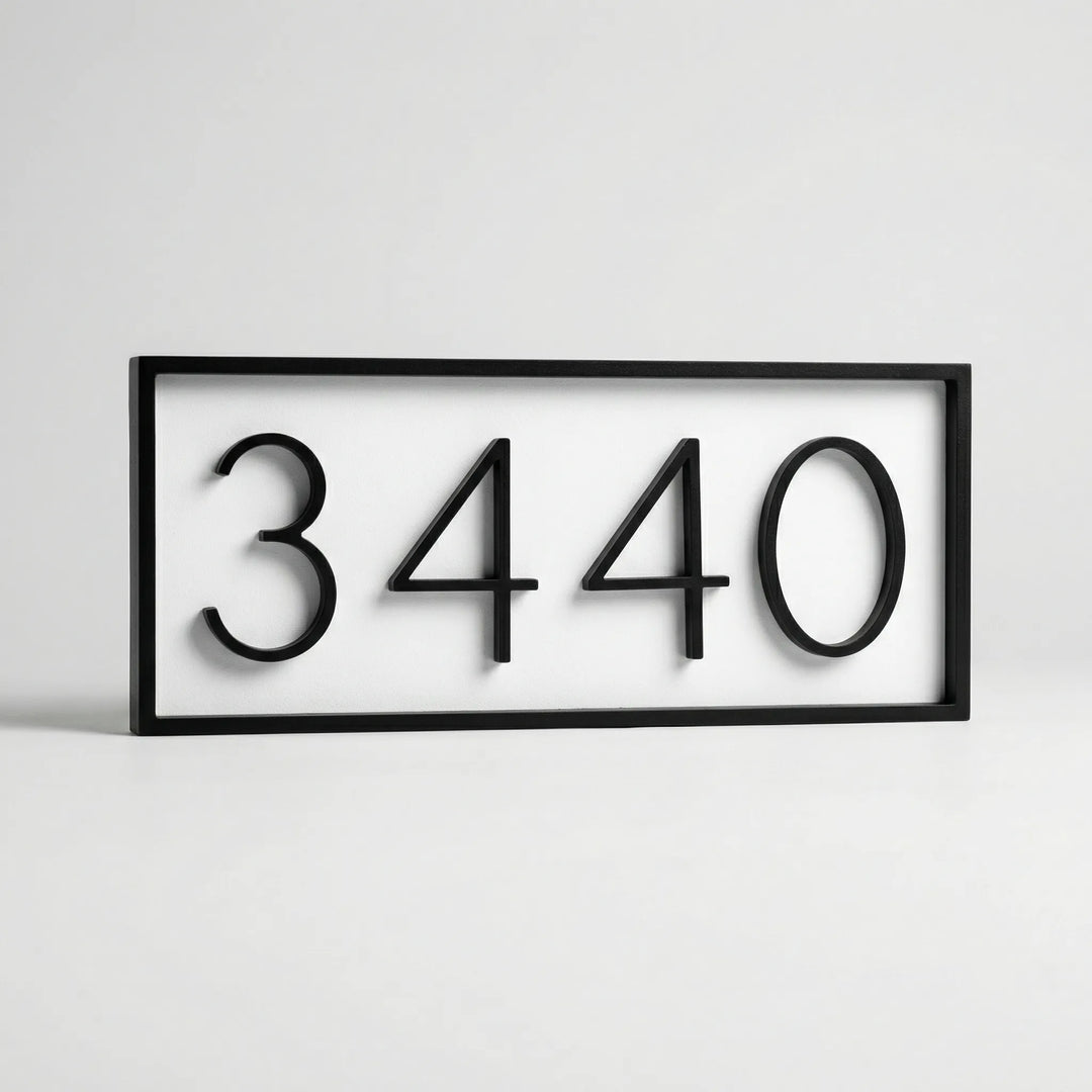 Modern Zwart Huisnummerbord - Zifrova