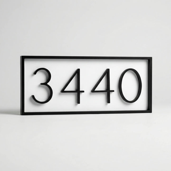 Modern Zwart Huisnummerbord - Zifrova