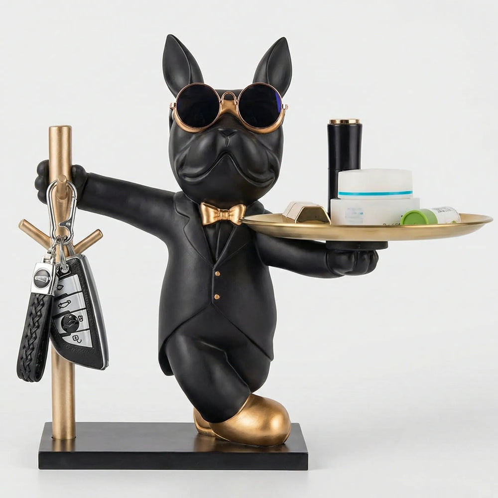 Moderne Bulldogfiguur Met Dienblad - Pawlux