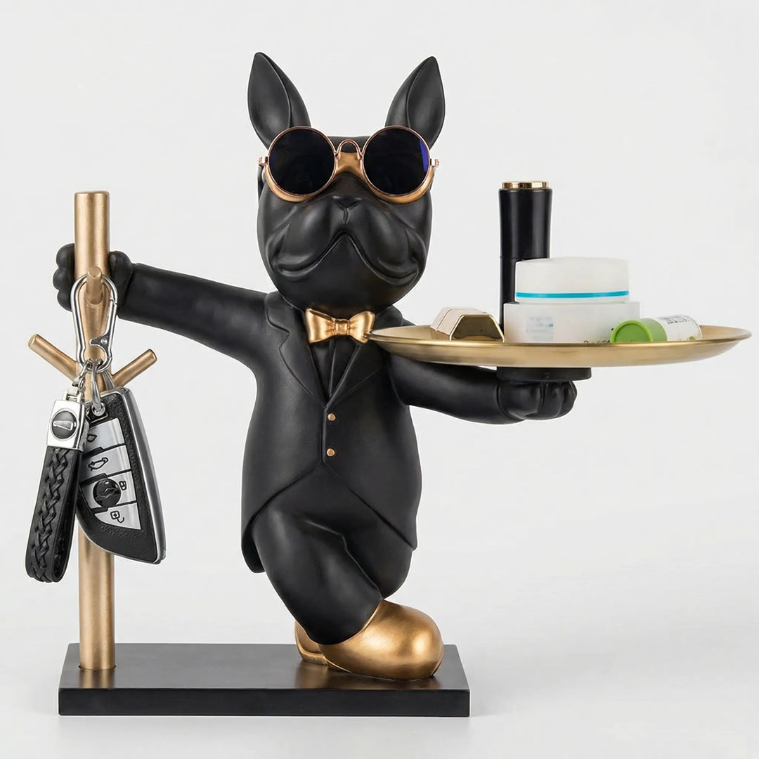 Moderne Bulldogfiguur Met Dienblad - Pawlux