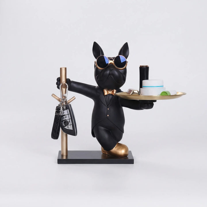 Moderne Bulldogfiguur Met Dienblad - Pawlux