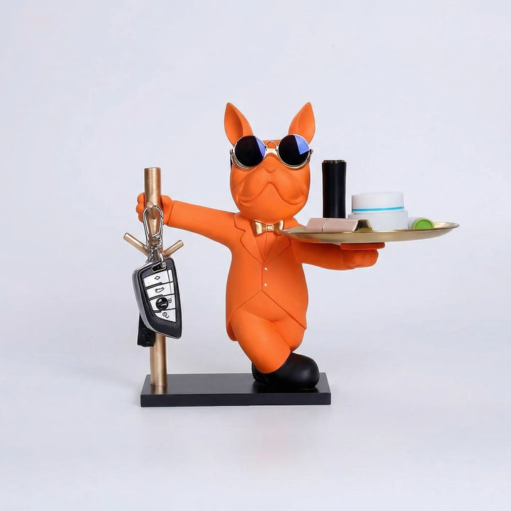 Moderne Bulldogfiguur Met Dienblad - Pawlux