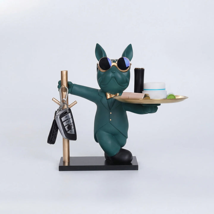 Moderne Bulldogfiguur Met Dienblad - Pawlux