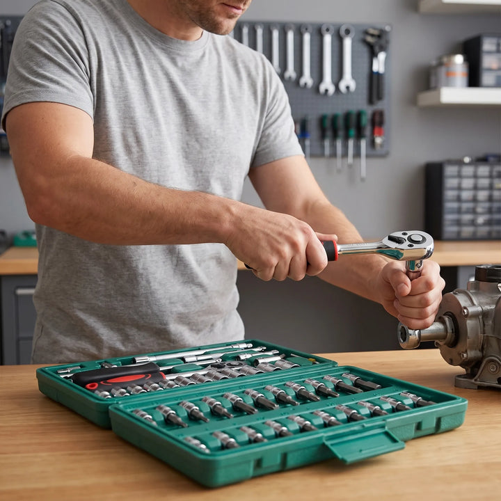 Multi-Piece Ratchet And Socket Set - Torquix