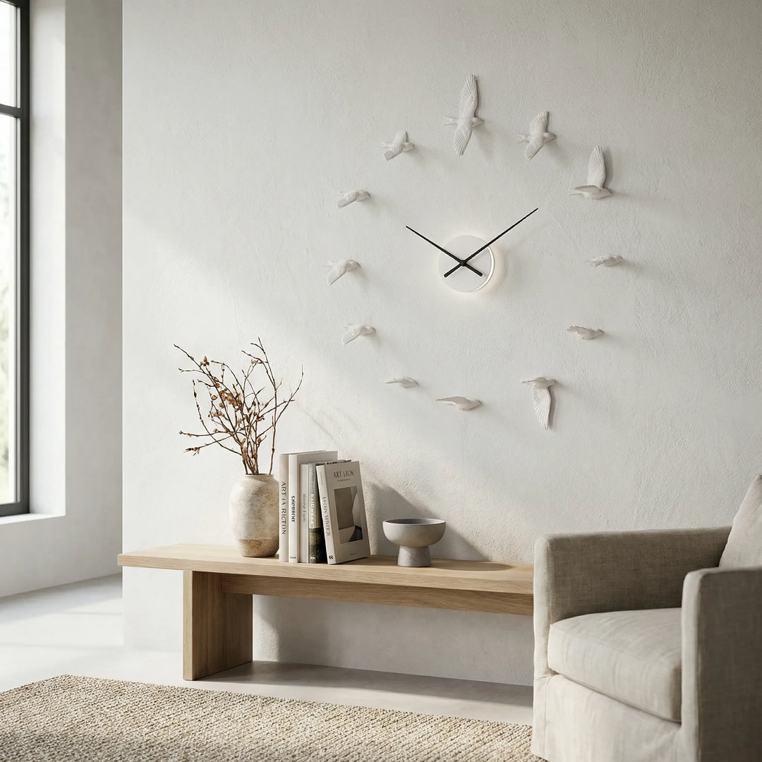 Nature-Inspired Decorative Wall Clock - Swalowvex