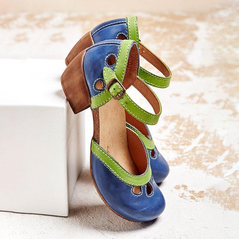 Offene Mittelblocksandalen Mit Zehenausschnitt - Jenna