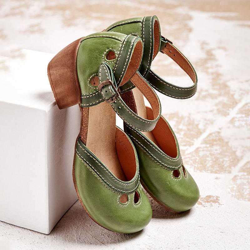 Offene Mittelblocksandalen Mit Zehenausschnitt - Jenna