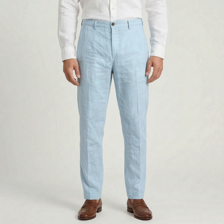 Office Wear Linen Blend Trousers -  Sheldon
