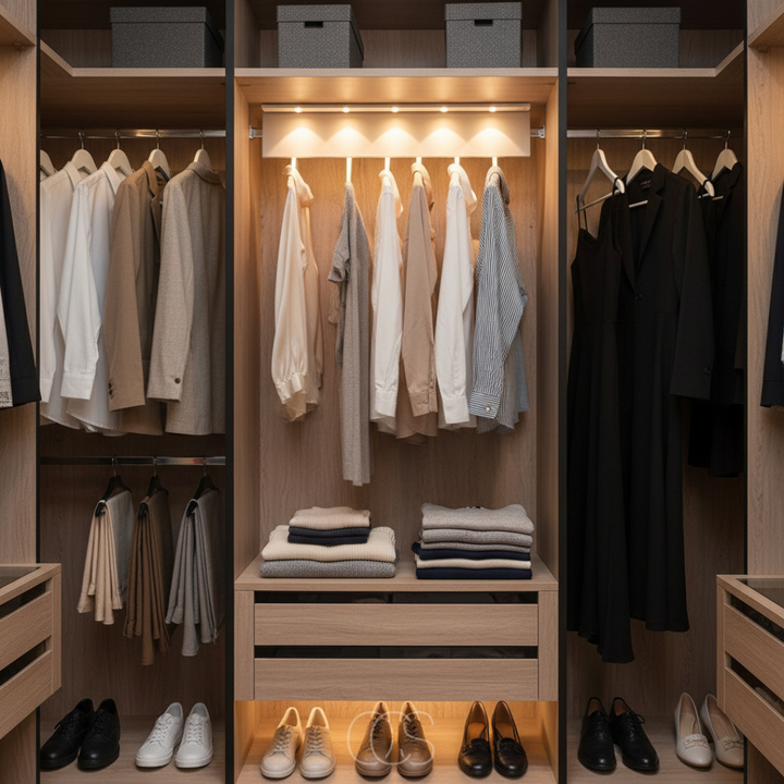 Wireless LED Closet Light with Motion Sensor another view inside a wardrobe