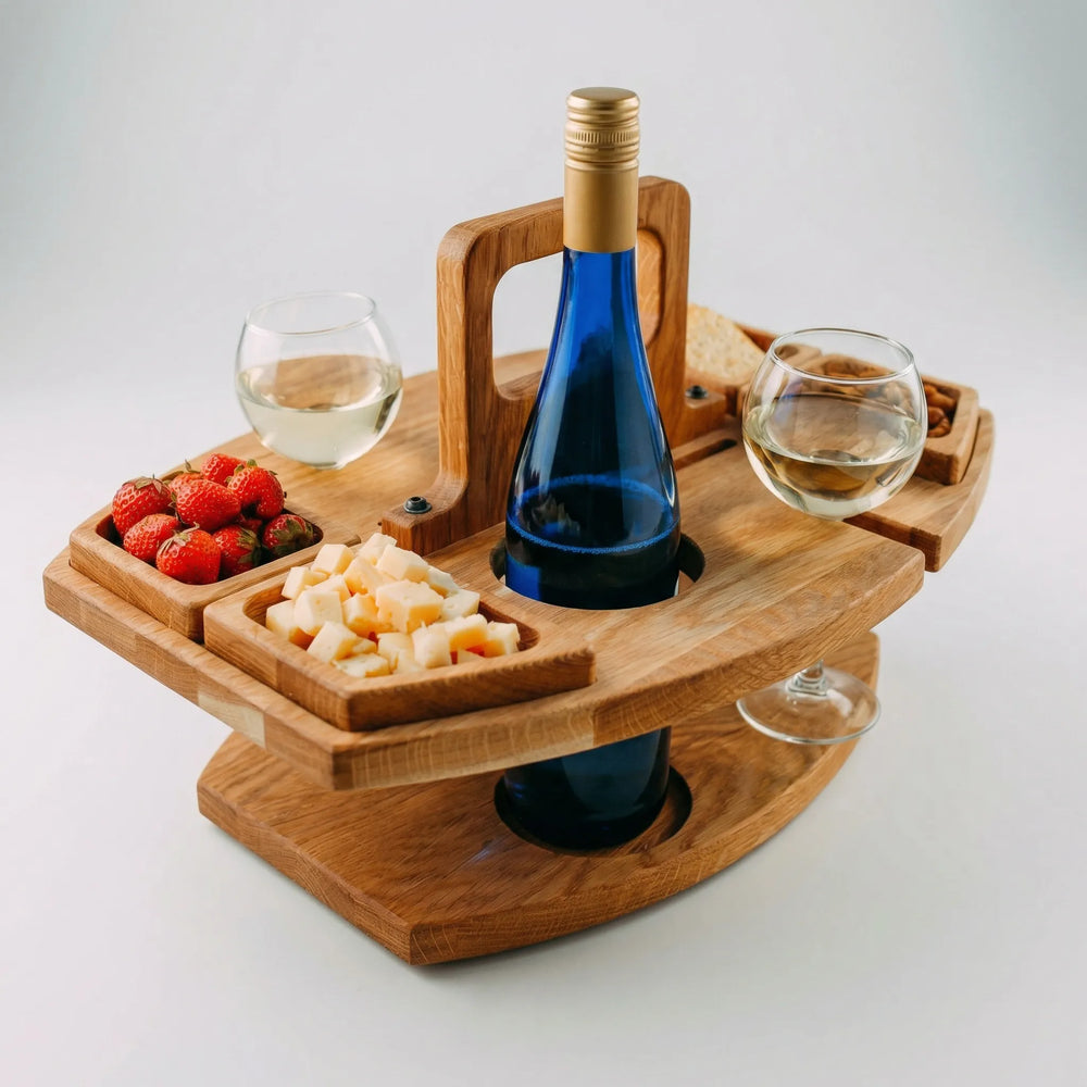 Opvouwbare Picknicktafel Met Wijnhouder - Picktavio