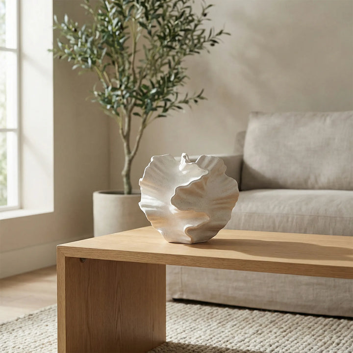 Organisch Gevormde Decoratievaas Met Golfstructuur - Foldbloom