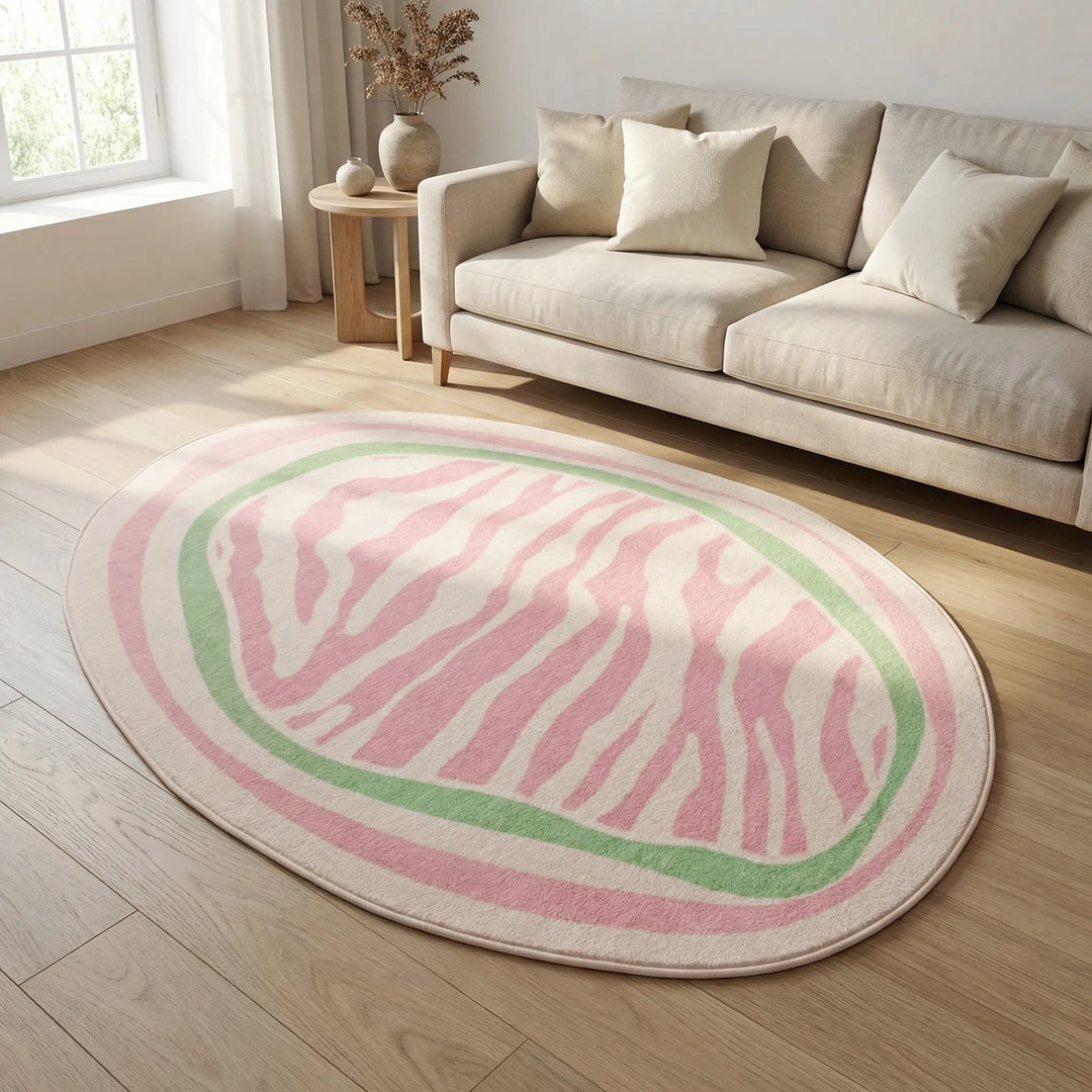 Oval Modern Striped Rug - LuvellaRug