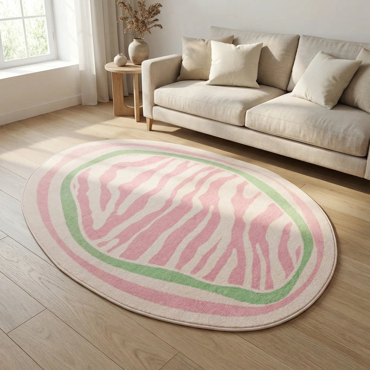 Oval Modern Striped Rug - LuvellaRug