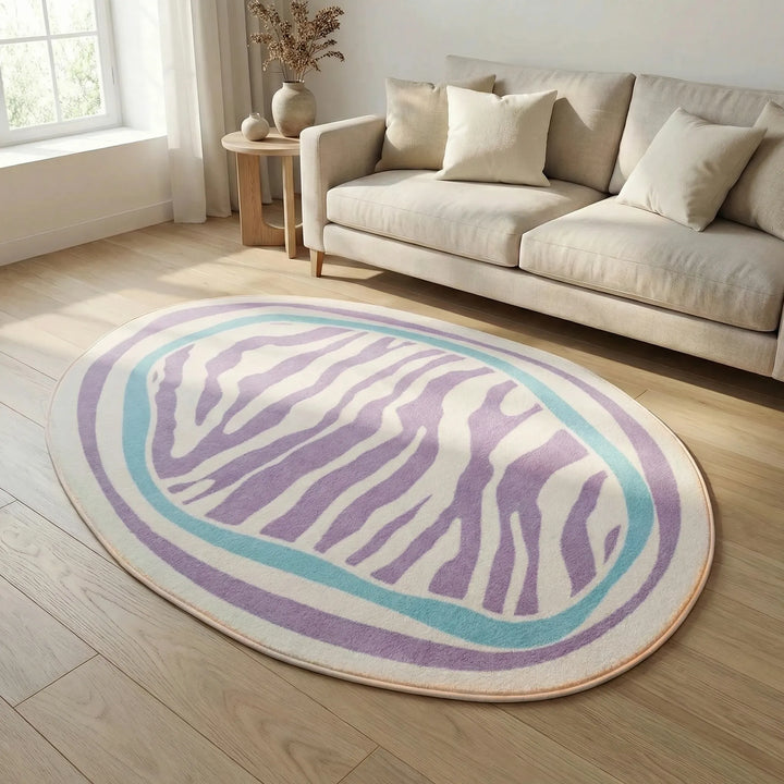 Oval Modern Striped Rug - LuvellaRug