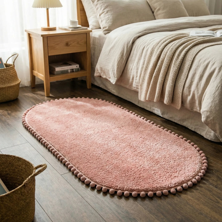 Oval Pompom Bath Rug - Pomvela