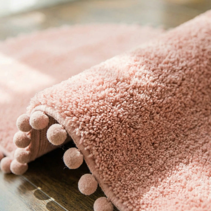 Oval Pompom Bath Rug - Pomvela